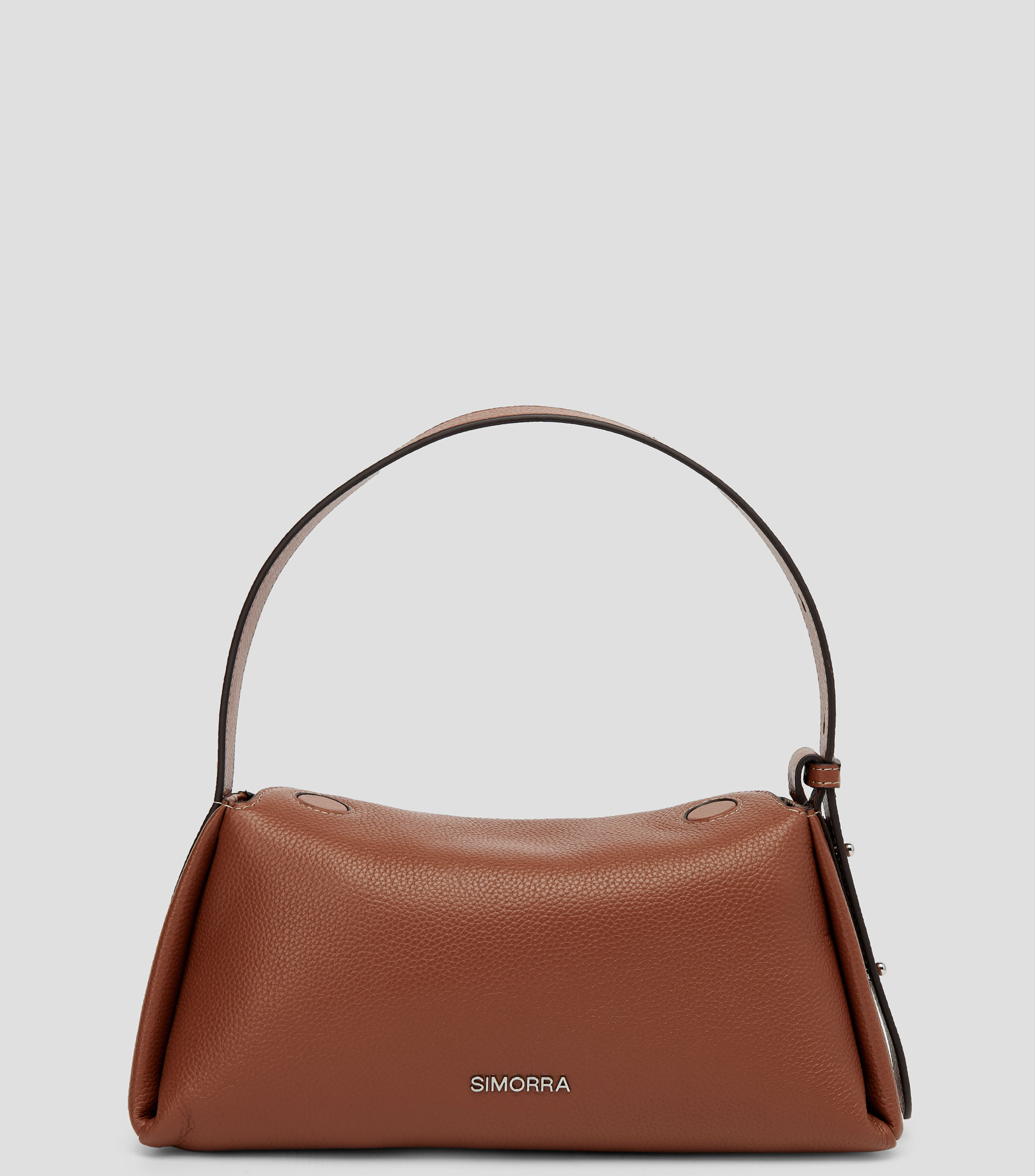Bolsa shoulder lisa con detalle texturizado Mujer